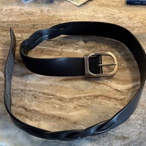 Honest by Brighton Black Leather Belt with Silver Buckle